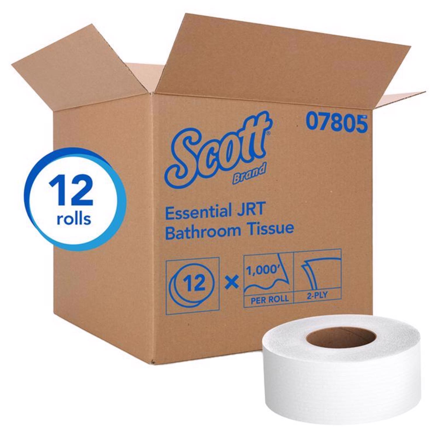 Scott Essential JRT Toilet Paper 12 Rolls 1000 ft. Mfr# 07805