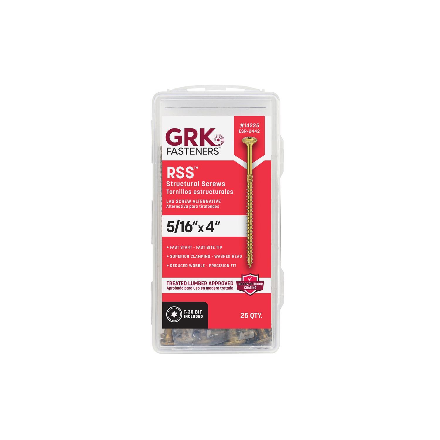 GRK Fasteners 5/16 in. in. X 4 in. L Star Hex Head W-Cut