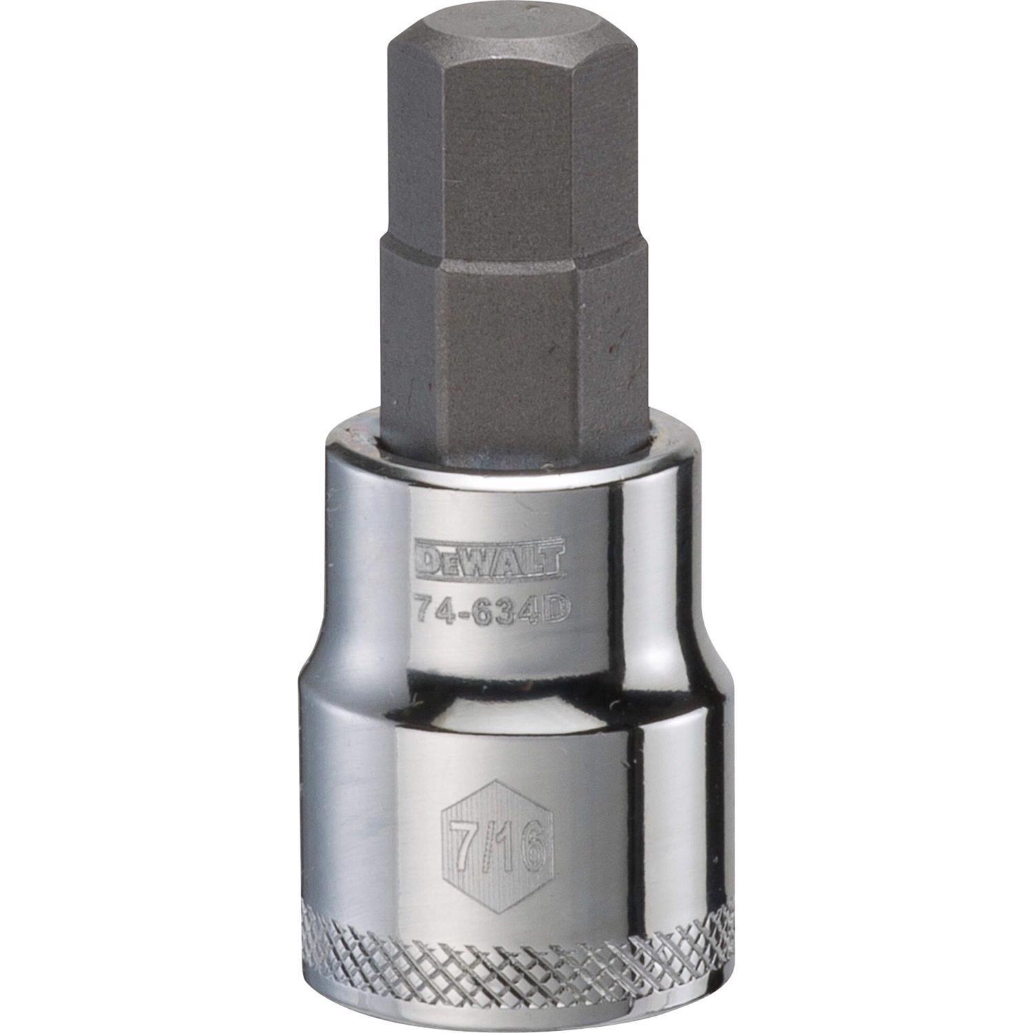 Photos - Bits / Sockets DeWALT 7/16 in. X 3/8 in. drive SAE Hex Bit Socket 1 pc DWMT74634OSP 