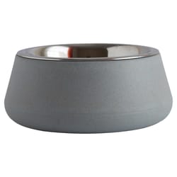 Loopy Products Blue Molded Bamboo Resin/Stainless Steel 4 cups Pet Bowl For All Pets