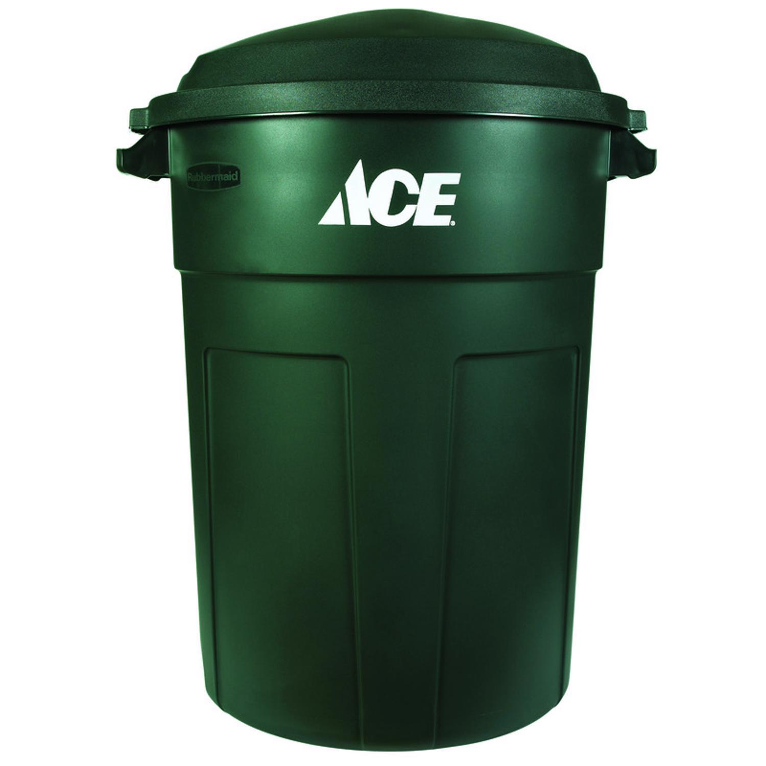 Ace 32 gal Green Plastic Garbage Can Lid Included Mfr# FG2894ACEGRN - Ace  Hardware, image size:1500x1500