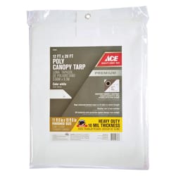 Ace 12 ft. W X 20 ft. L Heavy Duty Polyethylene Canopy Tarp White