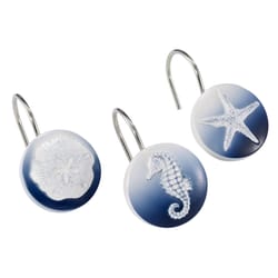 Avanti Linens Batik Coastal Multicolored Resin Shower Curtain Rings 12 pk