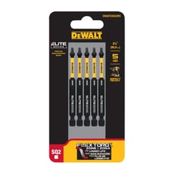 DEWALT ELITE SERIES Square #2 X 3.5 in. L Screwdriver Bit Steel 5 pc