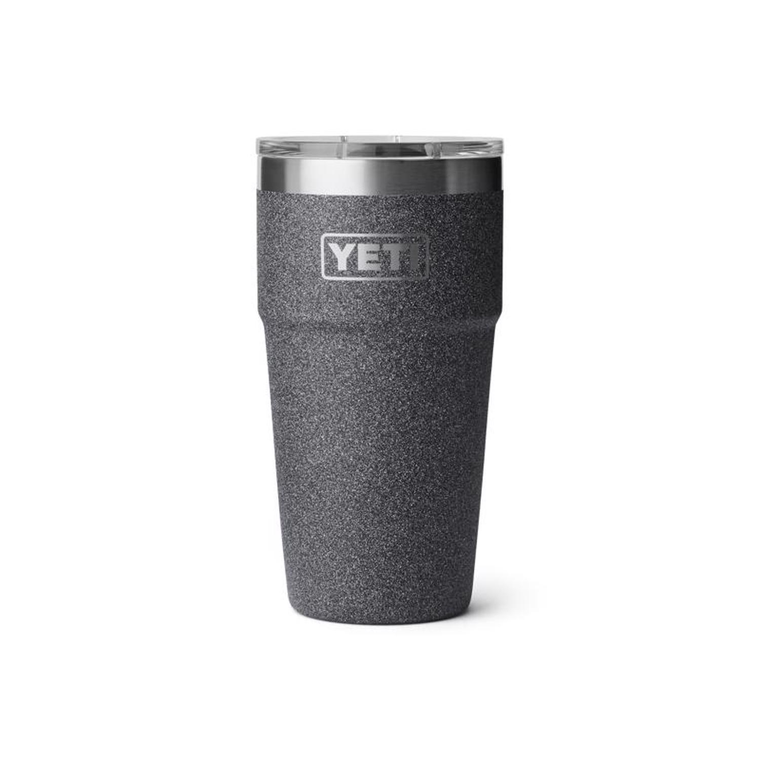 YETI Rambler 16 oz Black Stone BPA Free Stackable Tumbler with