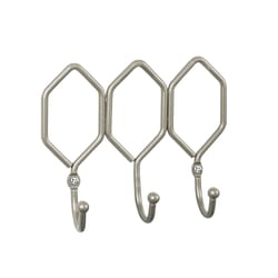 Spectrum 4 in. H X 5 in. L Satin Nickel Powder Coat Steel Wall Mount Triple Hook