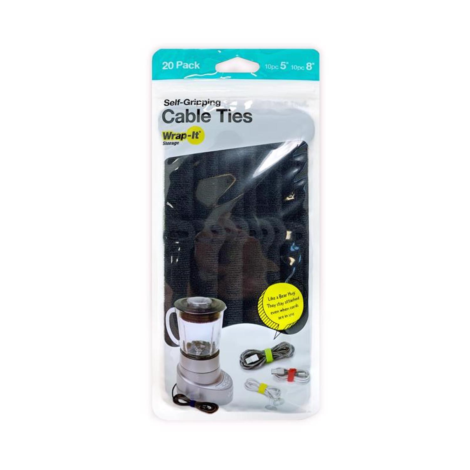 Photos - Cable (video, audio, USB) Wrap-It Self-Gripping Black Bundling Strap 2 lb 20 pk 420-48BL