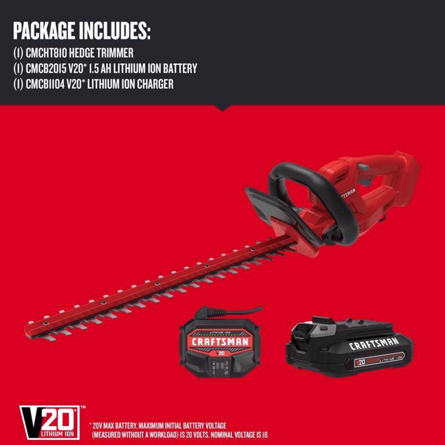 Craftsman V20 CMCHT810C1 Hedge Trimmer - Thumbnail 4