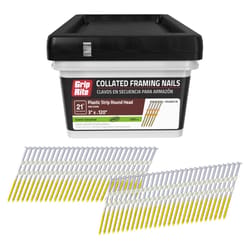 Grip-Rite 3 in. L X 11 Ga. Angled Strip Hot-Dip Galvanized Framing Nails 21 deg 1000 pk