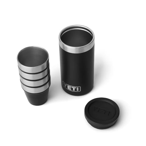 YETI 1.7 oz Black Stainless Steel Packable Shot Glass Set Mfr