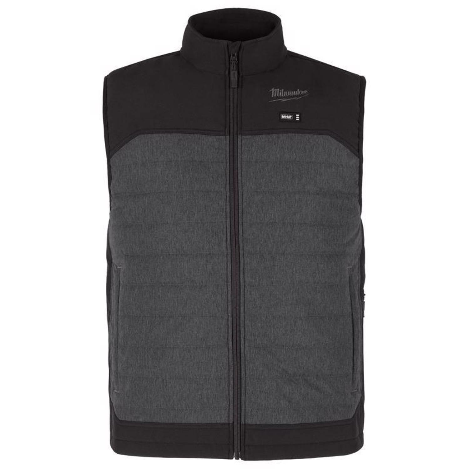 Axis Heated Vest, Polyester, 2 to 8 hours Heating Time, 3 Heat Settings, Gray, L