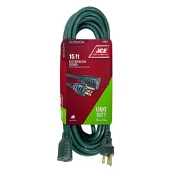 Ace Outdoor 15 ft. L Green Extension Cord 16/3 SJTW