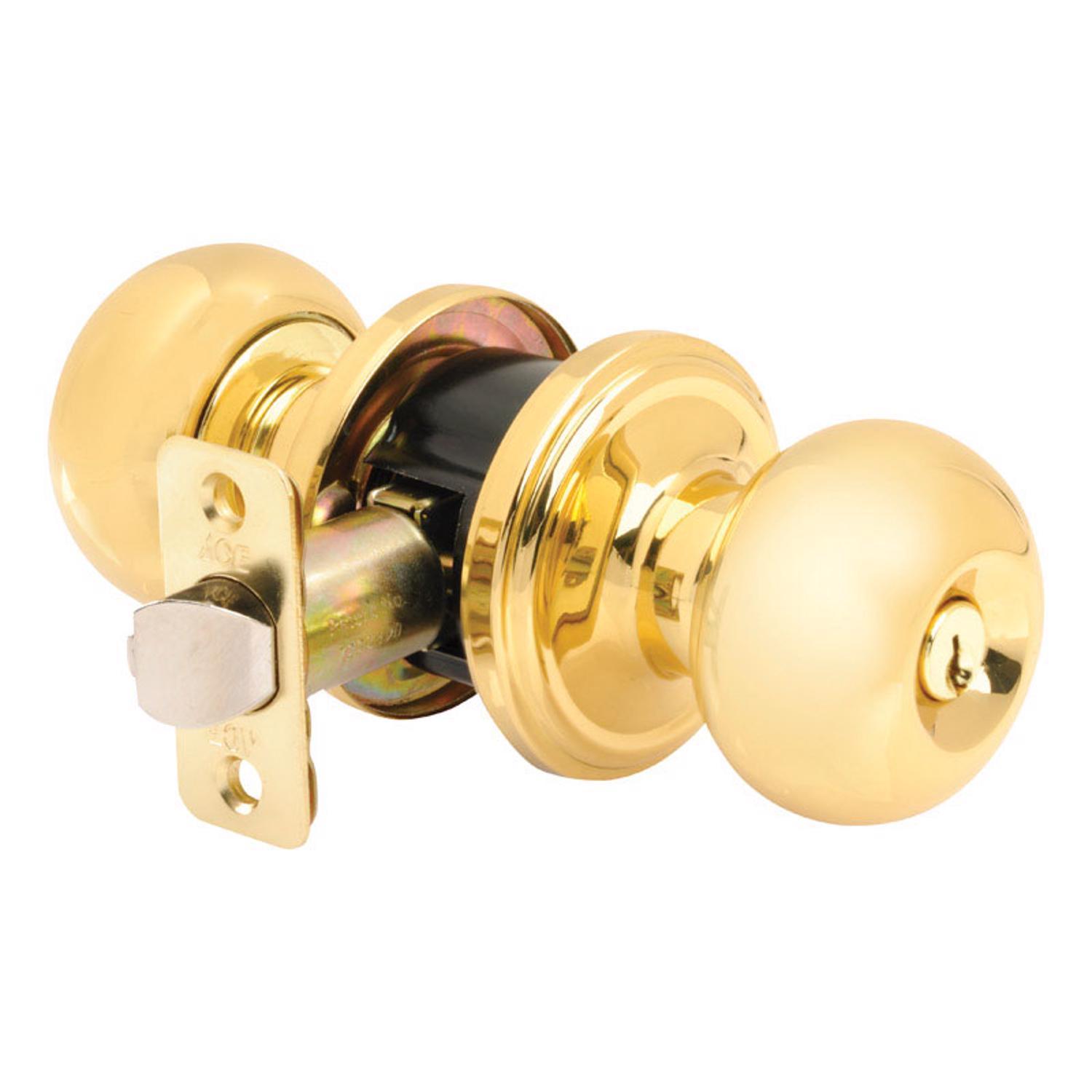 Ace Colonial Polished Brass Entry Door Knob 1-3/4 in. Mfr# 3923VB