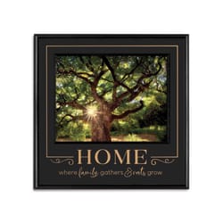 P Graham Dunn 19.25 in. H X 19.25 in. L Black MDF Home Where Family Gathers & Roots Grow Wall Decor