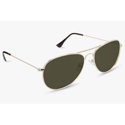 Nectar Kitty Hawk Sunglasses Gold Metal Frame G15 Lens Polarized