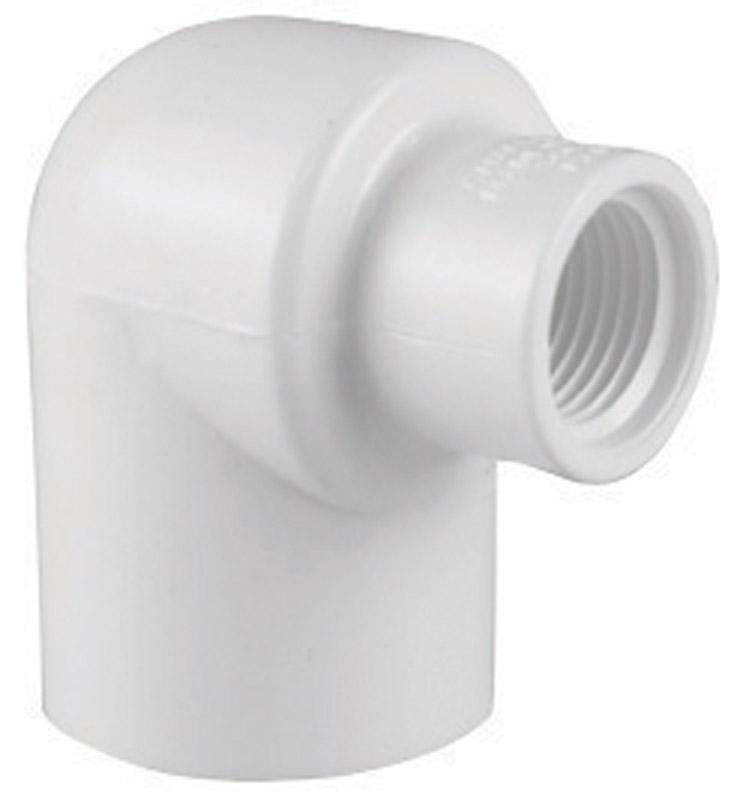 1'' Slip x 1/2'' Female Schedule 40 90 Deg. PVC Elbow, 1/4 Bend