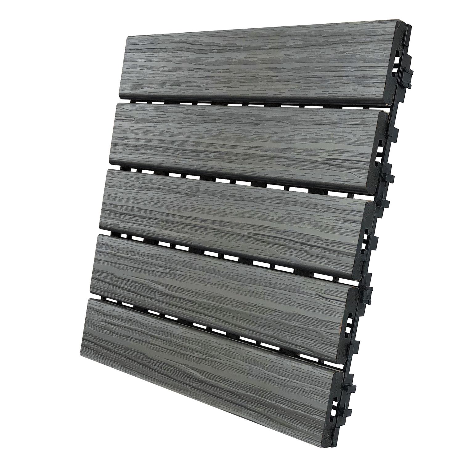 Borders at Balcony ニット ダークグレー 36 Aura 12 in. W X 12 in. L Gray Oak Composite Balcony/Deck Tiles 6