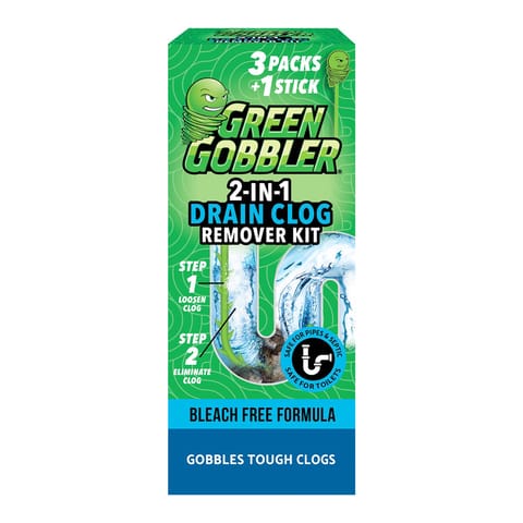 Green Gobbler Ecoworks Powder Drain Opener Pacs 6.53 oz 3 pk Mfr