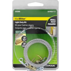 HILLMAN WallBiter Brass-Plated Silver Light Duty Picture Hanging Kit 30 lb 5 pk