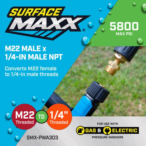 SurfaceMaxx M22 Male x 1/4-in Male NPT Screw Nipple 5800 psi Mfr