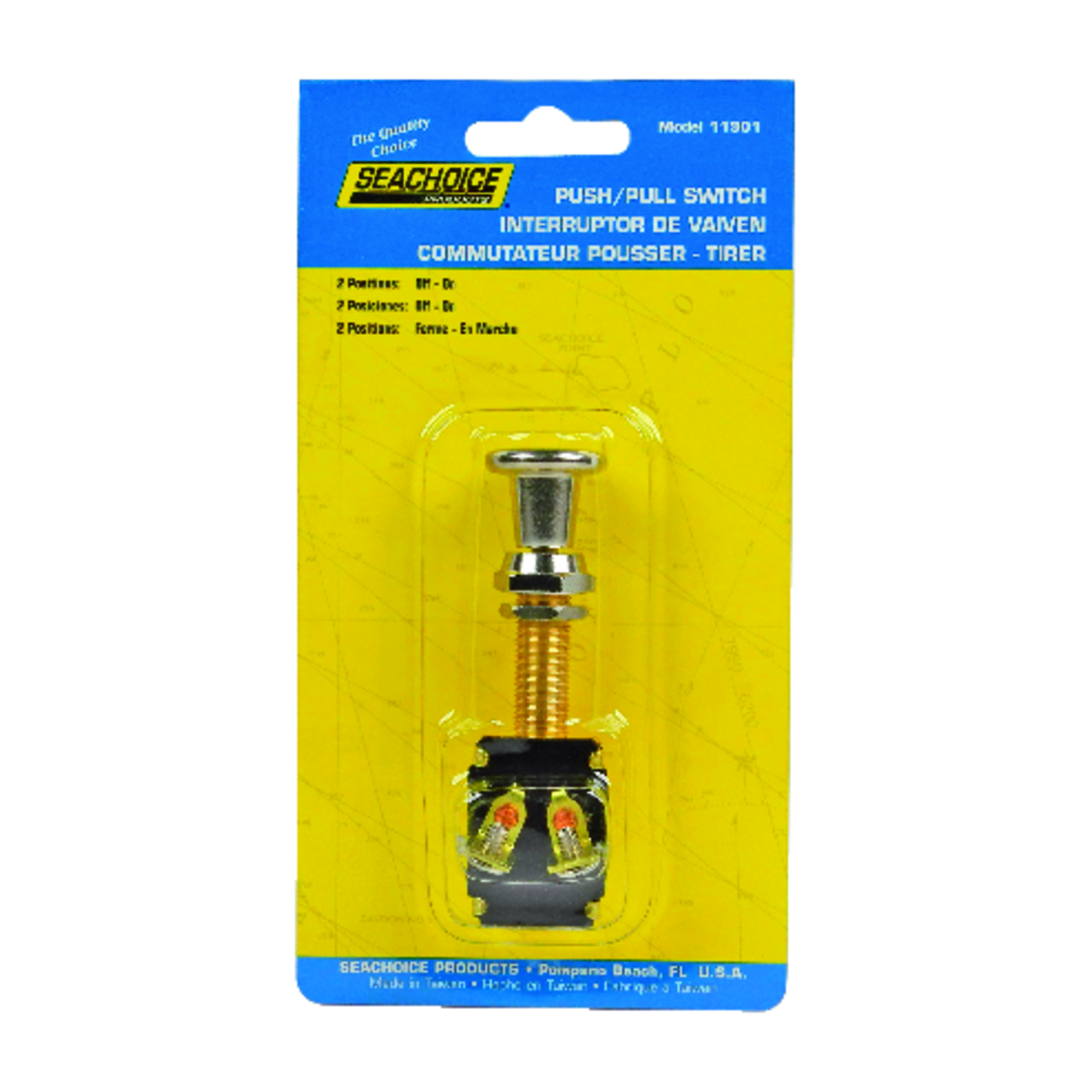 Seachoice Push-Pull Switch Chrome Plated Brass