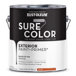 Rust-Oleum Sure Color Flat White Water-Based Paint + Primer Exterior 1 gal