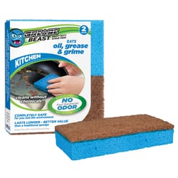 Grease Beast Heavy Duty Antibacterial Scrubber Sponge For Kitchen 4.5 in. L 2 pk
