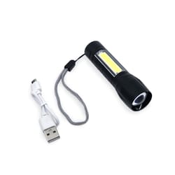 Flipo 100 lm Black LED Rechargeable COB Flashlight