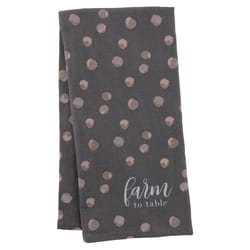 Karma Gray Cotton Farm to Table Tea Towel 1 pk