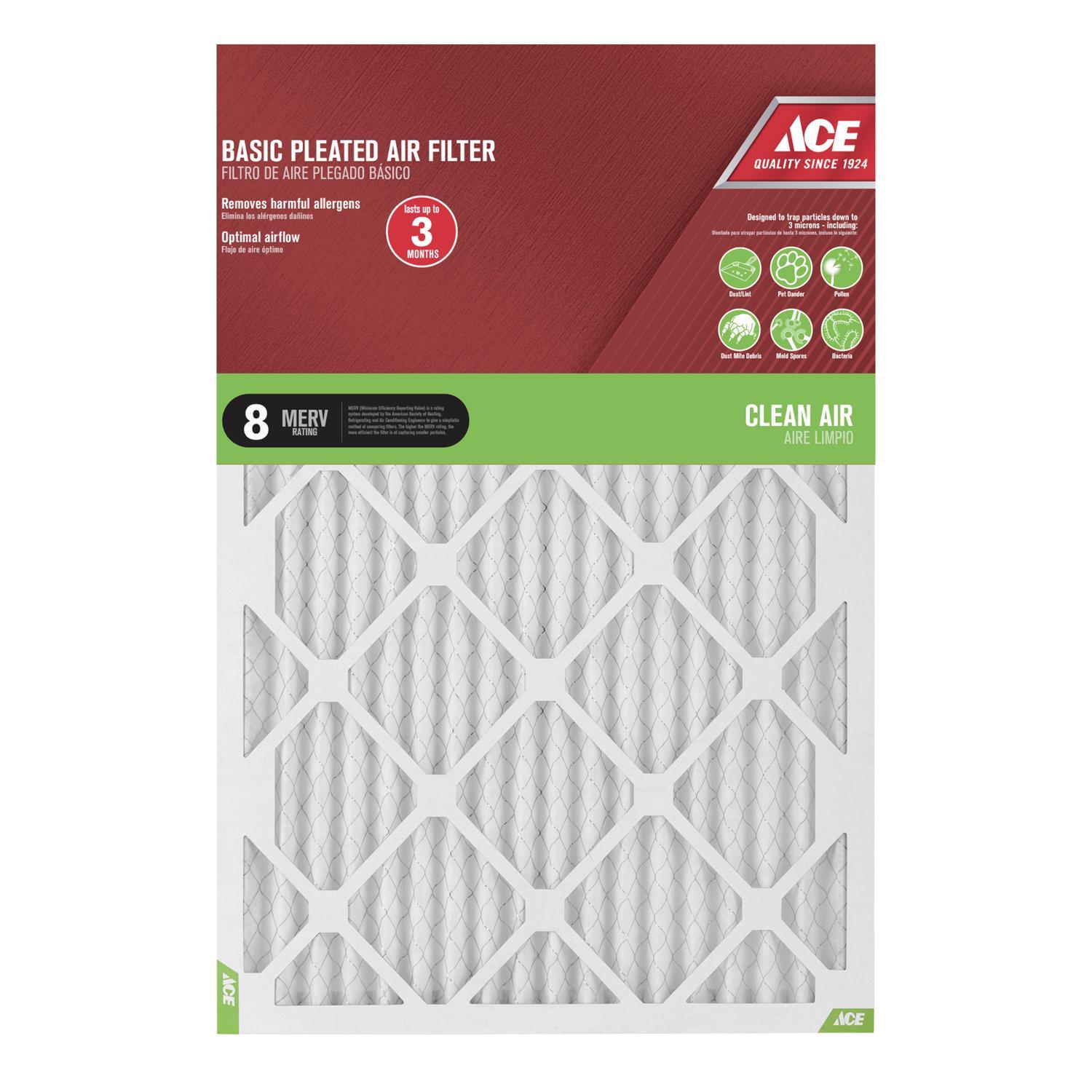 Ace 16 in. W X 20 in. H X 1 in. Synthetic 8 MERV Pleated Air