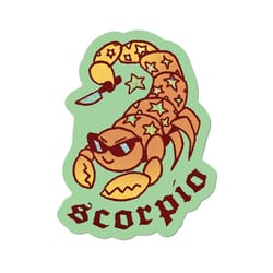 Apply Stickers Astrology, Zodiac, Scorpio Sticker Green, Brown, Gold 1 pc