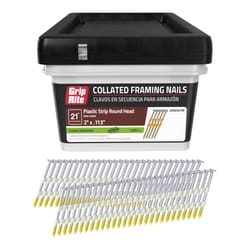Grip-Rite 2 in. L X .113 Ga. Plastic Strip Hot-Dip Galvanized Framing Nails 21 deg 1000 pk