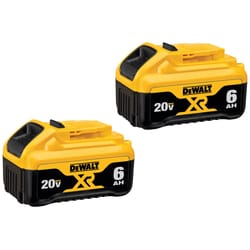 DeWalt 20V MAX XR DCB206-2 6 Ah Lithium-Ion Battery 2 pc
