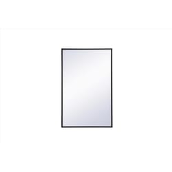 Home Living 18 in. H X 28 in. W Black Metal Wall Mirror
