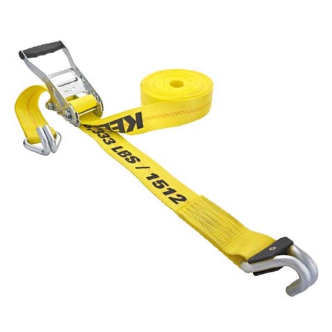 Keeper 2 in. W X 27 ft. L Yellow Ratchet Tie Down Strap 3333 lb 1