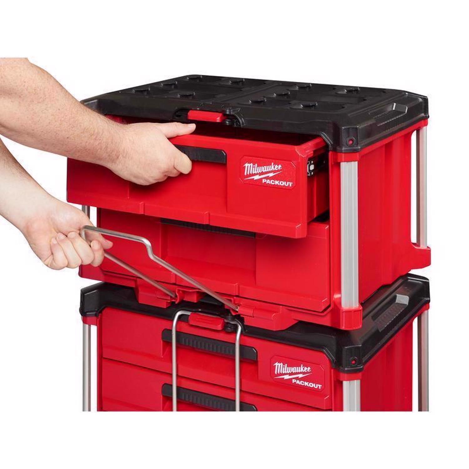 Milwaukee Packout 22 in. Modular 2-Drawer Tool Box Black/Red Mfr