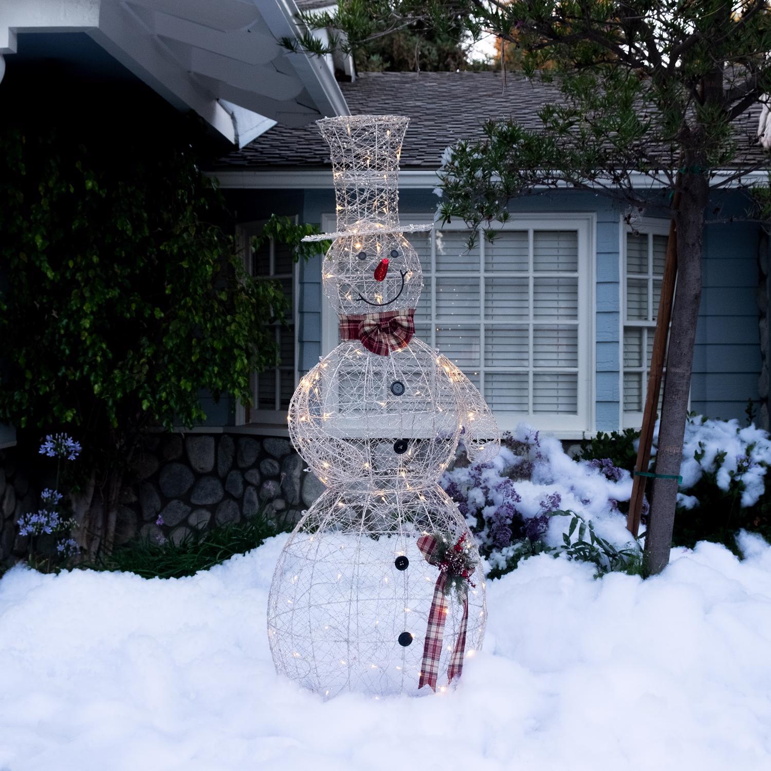 Alpine LED Gold Wire Snowman 71 in. Yard Decor Mfr# CIM219XL - Ace
