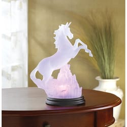 Dragon Crest Color-Changing Unicorn 10 in. H X 7.25 in. L Poly Resin Decorative