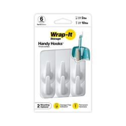 Wrap-It Storage Medium Plastic Hook 6 pk