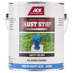 Ace Rust Stop Indoor and Outdoor Gloss Safety Blue Oil-Based Enamel Rust Prevention Paint 1 gal