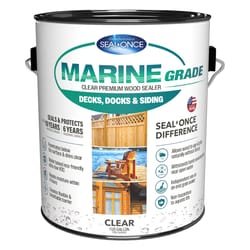 Seal Once Marine Grade Flat Clear Fully-Transparent Water-Based Premium Wood Sealer 1 gal