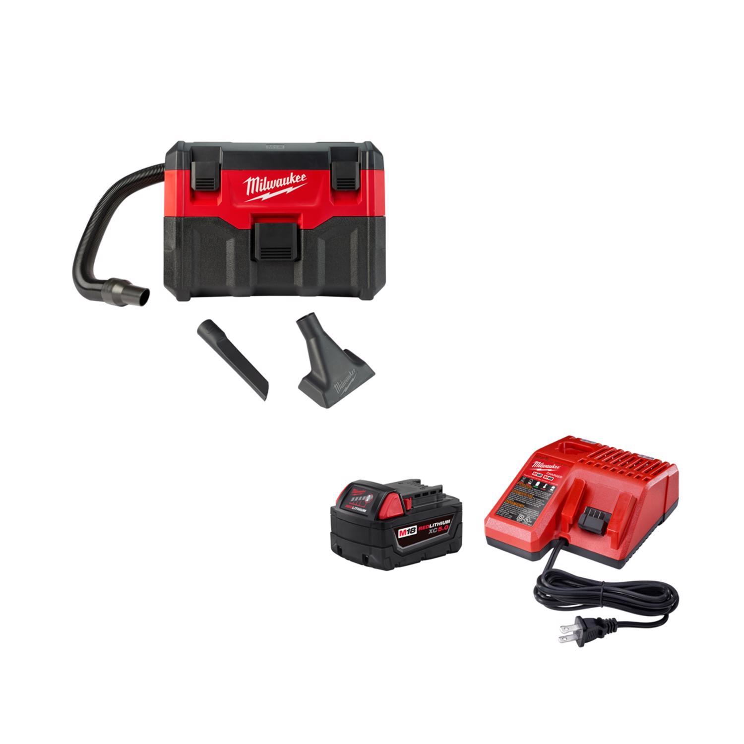 Milwaukee M18 Wet Dry Vac w 5Ah Battery & Charger Kit