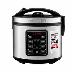 Gourmia Silver 12 cups Programmable Rice Cooker and Food Steamer
