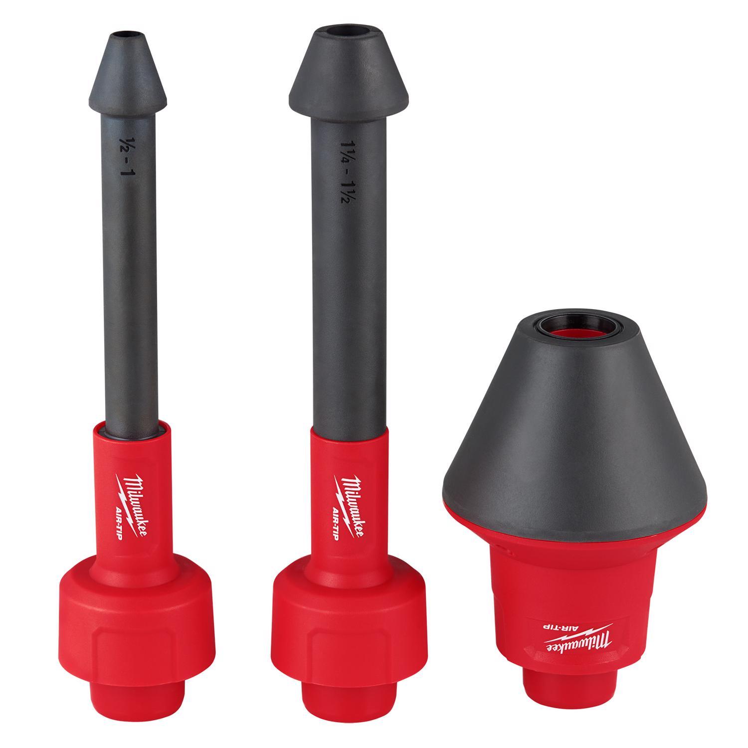 Milwaukee AIR-TIP 1-1/4 in. - 2-1/2 in. Shop Conduit Line Puller Kit Wet/Dry Vac Attachment 3 pc