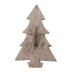 Creative Co-Op Marble Tree Cut Board with Knife Table Decor