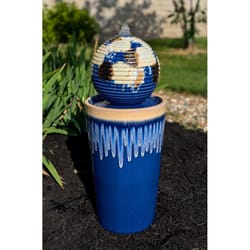 Marshall Home and Garden Blue Ceramic 32 in. H X 20 in. W Fountain