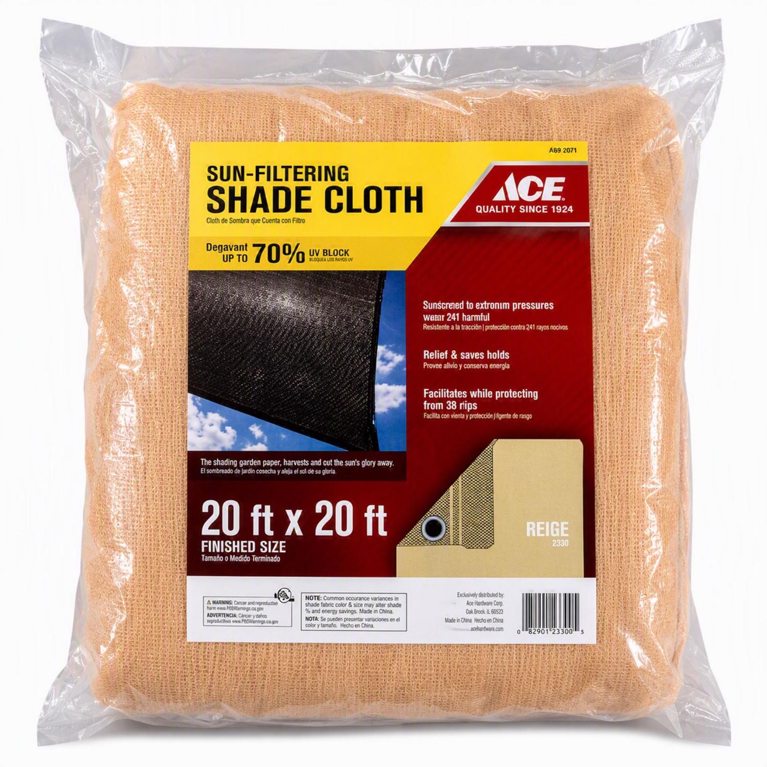 Ace 20 ft. W X 20 ft. L Polyethylene Shade Cloth Beige