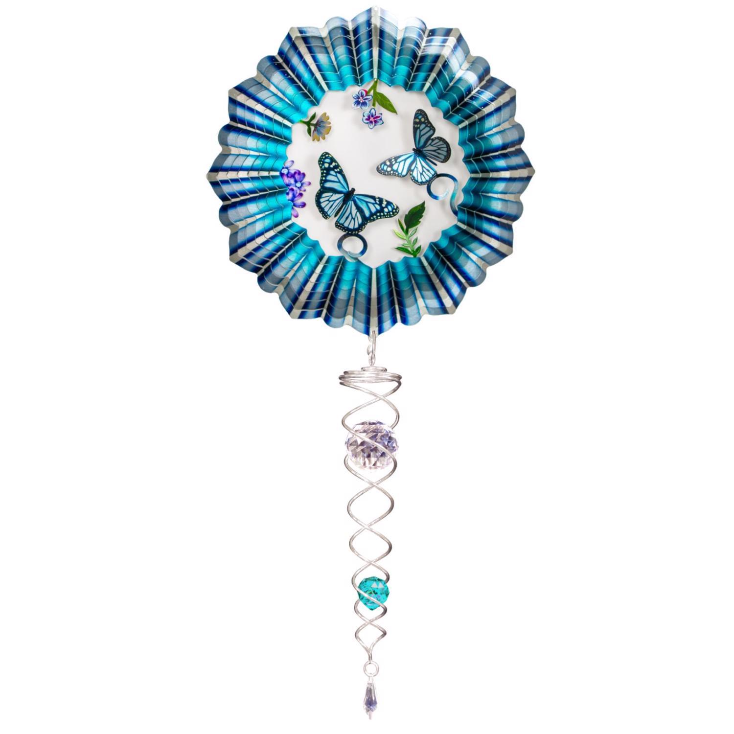 Spinfinity Designs 3D Blue Butterfly Mini Set Outdoor Spinner