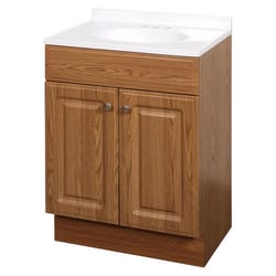 Zenna Home Single Oak Bathroom Vanity 24 in. W X 18 in. D X 35 in. H