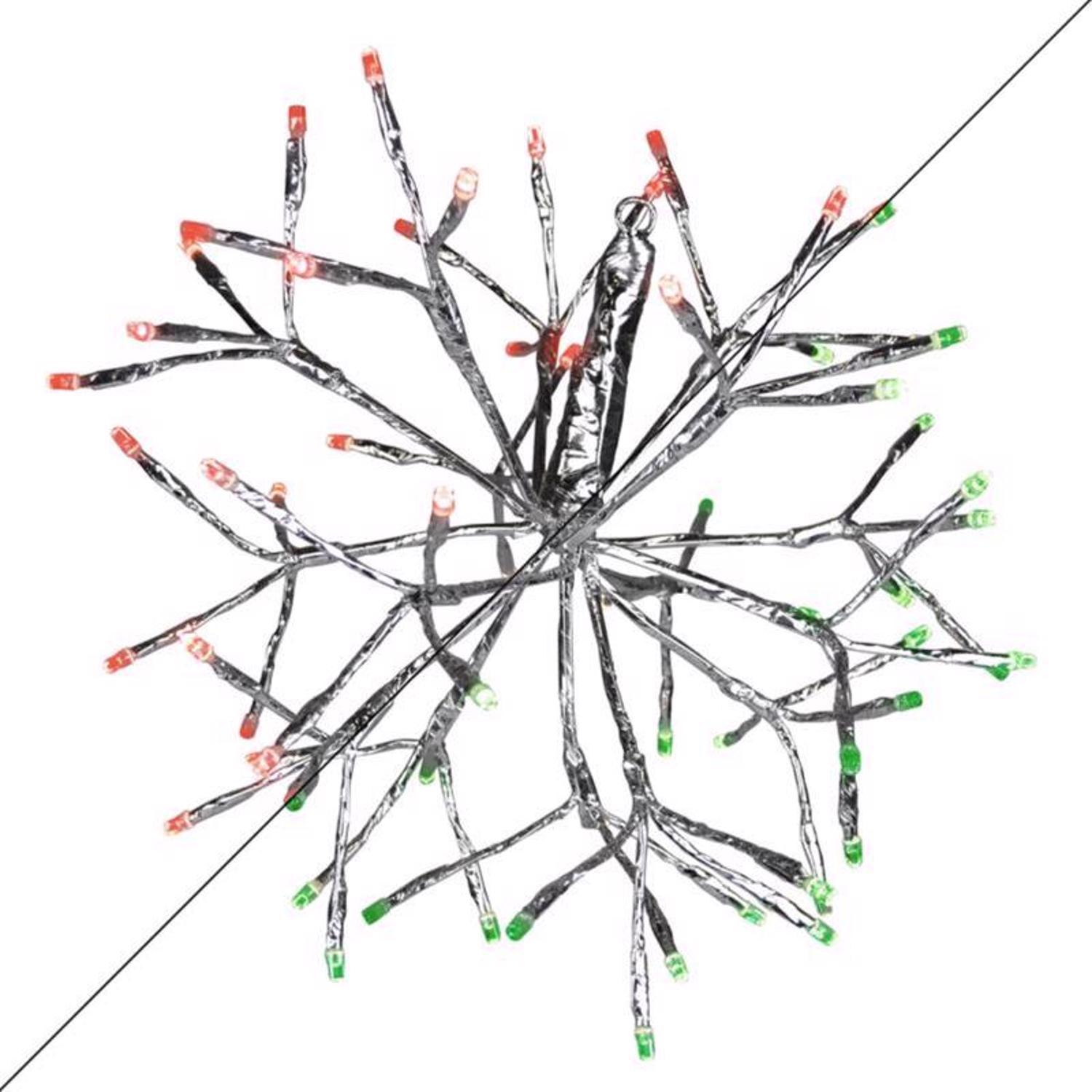 9107076 20 in. Celebrations LED Green & Red Shimmering Sphere Hanging Decor